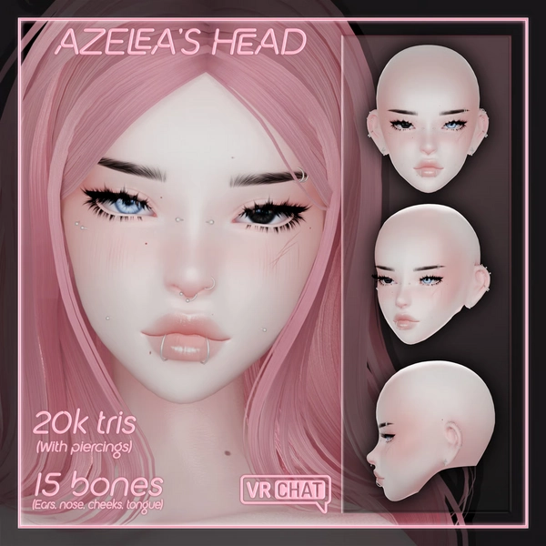Azelea's Head + Hair Gift for VRChat [FaceTracking]