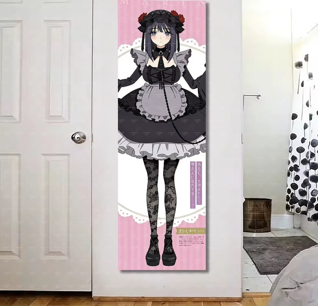 Marin Kitagawa Maid-Wandteppich, My Dress-Up Darling Langer Wandbehang, Niedliche Anime-Cosplay-Dekoration fürs Schlafzimmer - AliExpress 15