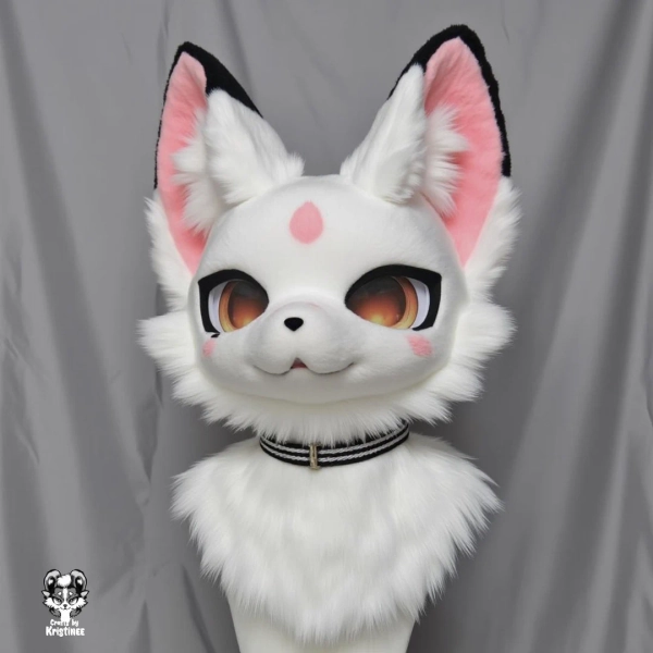 White Peach Fox Fursuit Head, Custom Kenomo Cosplay Fursuit, Fursuit Accessories , Furry Ears, Fantasy Creature, Christmas Furry Gifts - Etsy Australia