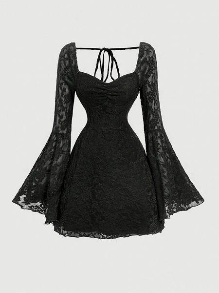 vestido corto punto -Acampanadas Góticas Lettie  