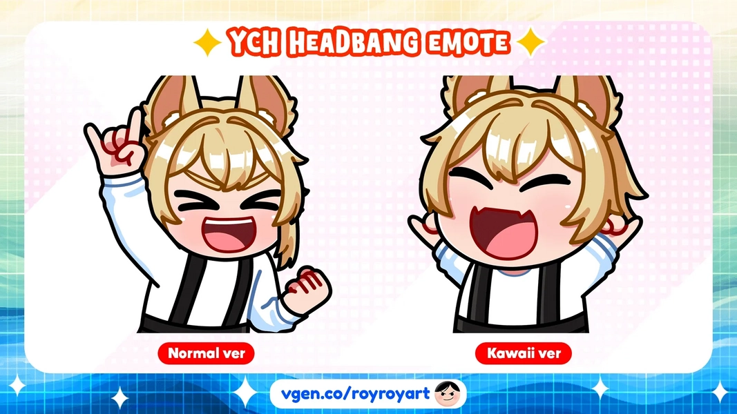 YCH Emote Headbang Animated by Royroy (@royroyart)