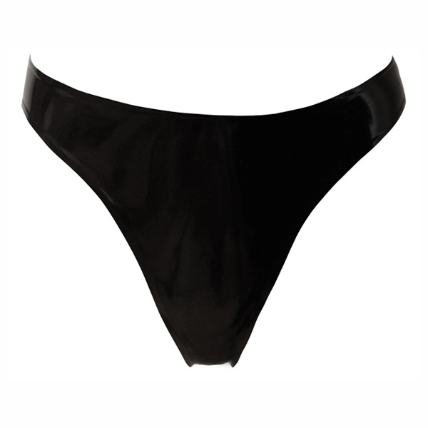 Latex Lady P G String in supatex black