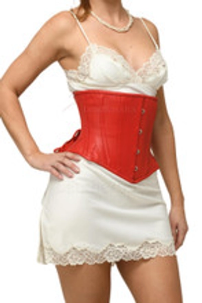Red Leather Corset Waist Trainer Shaper