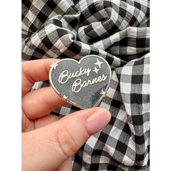 Bucky Barnes Heart Lover Glitter Enamel Pin