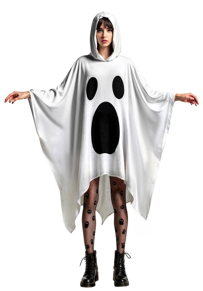 Adult Hooded Ghost Poncho Costume | Ghost Costumes