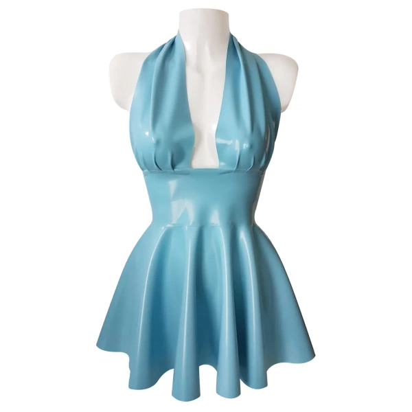 XS-4XL Latex Halter Marilyn Full Circle Mini Dress - Etsy