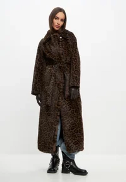 REVERSIBLE LONG - Wintermantel - black leopard