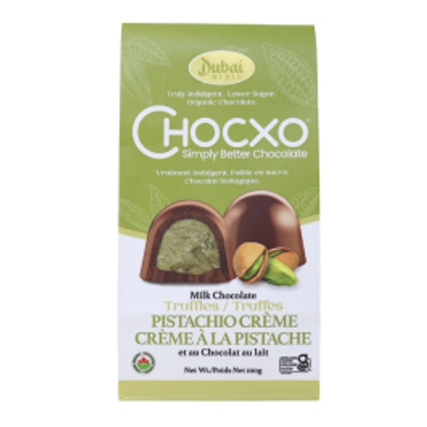 ChocXo Organic Dubai Style Milk Chocolate Truffles Pistachio Crème, 100 g 