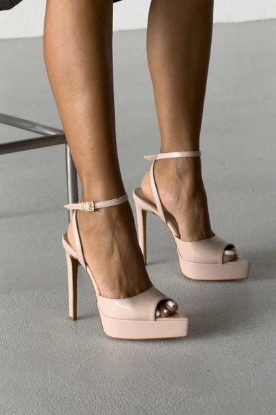 Nude PVC Office Heels