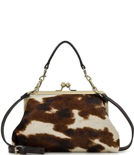 Patricia Nash Vione Cow Print Frame Clutch