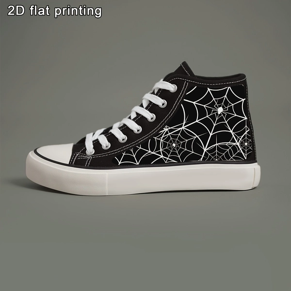 Y011006-S002 - Women'S Black And White Casual Sports Shoes, Skate Shoes with Laces, 2D Printed Series for Campus Leisure Style Suitable for All Seasons.
