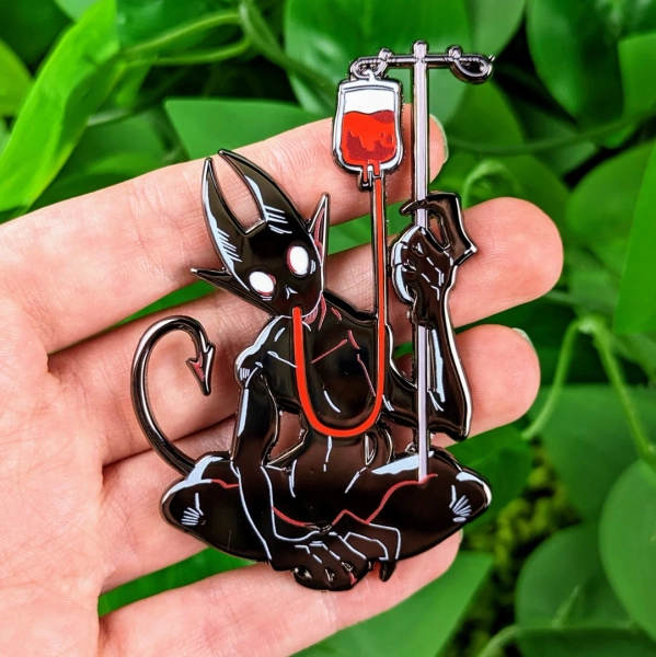 Blood Bag Demon Enamel Pin - Etsy