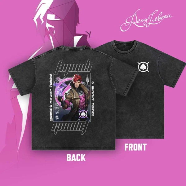 Gambit – Marvel Rivals Acid Wash Oversize T-shirt | 250 GSM | Vintage Look - Etsy