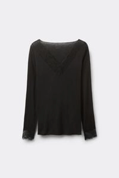 Ultralight Cashmere Lace Long Sleeve Shirt Size L