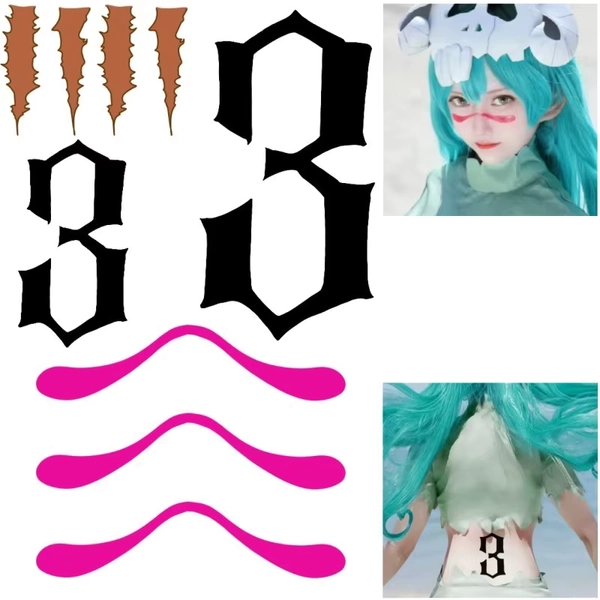 Neliel Tu tatuagem adesivo cosplay acessório adesivos descartáveis 2 tatuagem - AliExpress