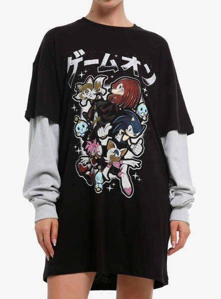 Sonic The Hedgehog Characters Twofer T-Shirt Dress