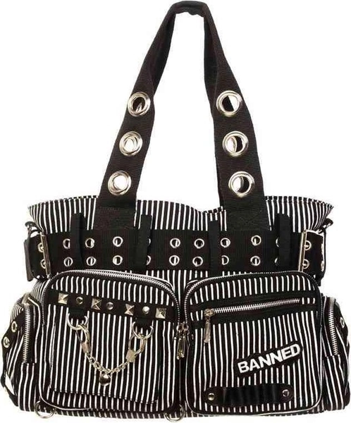 Banned - Banned Sweet Revenge Handtas met handboeien - zwart/wit - (bxhxd) ca. 36cm x 27cm x 15cm