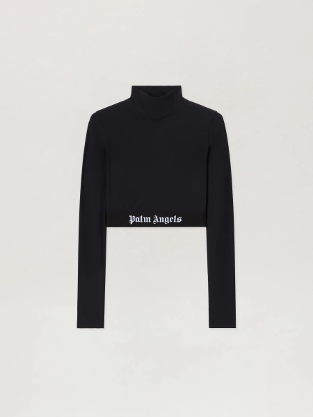 PALM ANGELS Classic Logo Long-sleeved Mockneck Top Woman  Black Black XL