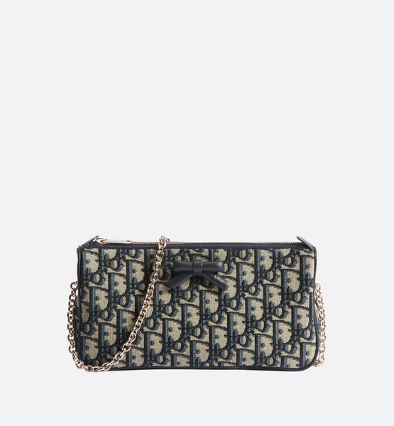 Dior Oblique Bow Pouch with Chain