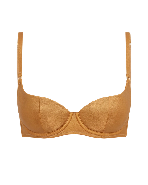 Sirenna Demi Padded Bra in Gold | By Agent Provocateur