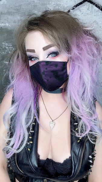 Purple Bat and Stars Mask - Without Nose Bridge