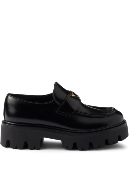 Prada triangle-logo platform loafers | 36