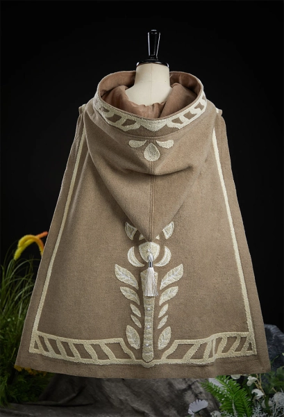 Princess Zelda Embroidered Tweed Cape
