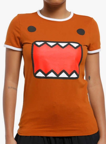 Domo Face Girls Ringer T-Shirt