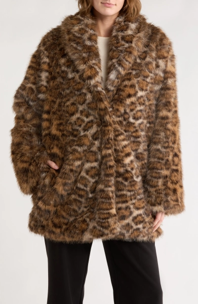 Leopard Faux Fur Coat