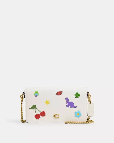 Brass/Chalk Multi Mila Crossbody Bag With Sticker Print