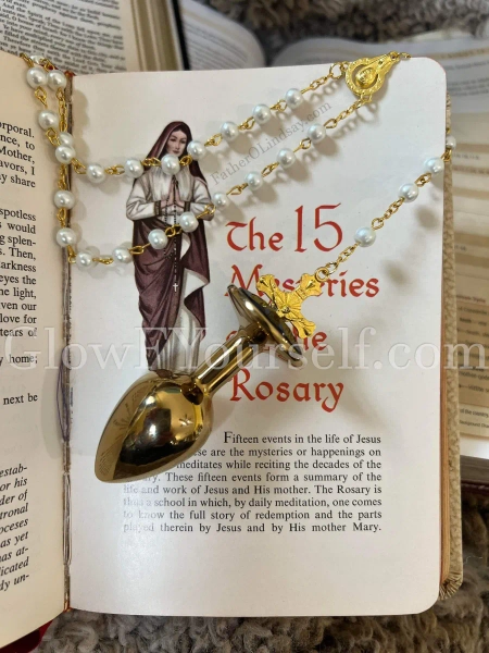 HOLY Golden Rosary Plug (Size: Small)