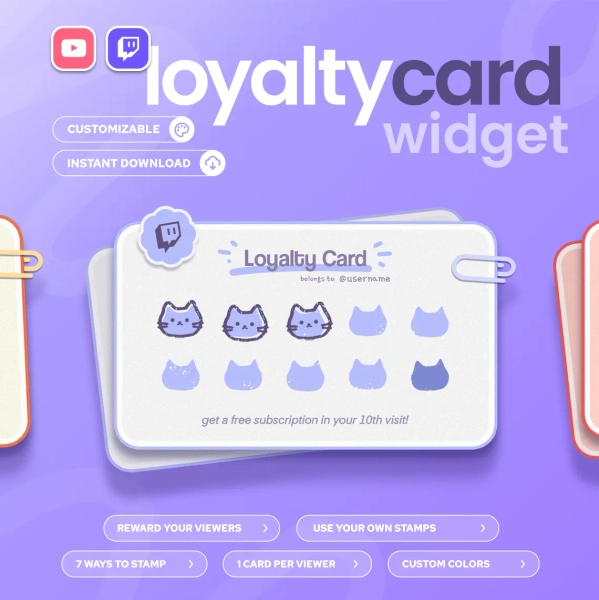 Loyalty Card Widget | Twitch & Youtube | Customizable widget | StreamElements OBS Streamlabs by CiariDesigns (@CiariDesigns)
