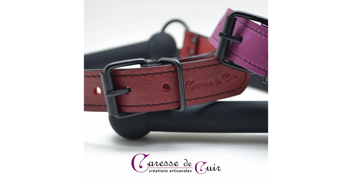 Bâillon mors cuir et silicone