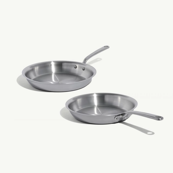 2-Piece Stainless Steel Frying Pan Set