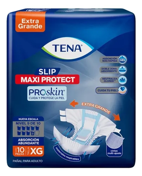 Pañales Para Adulto X10 Slip Maxi Protect Xg Tena Extra Grande
