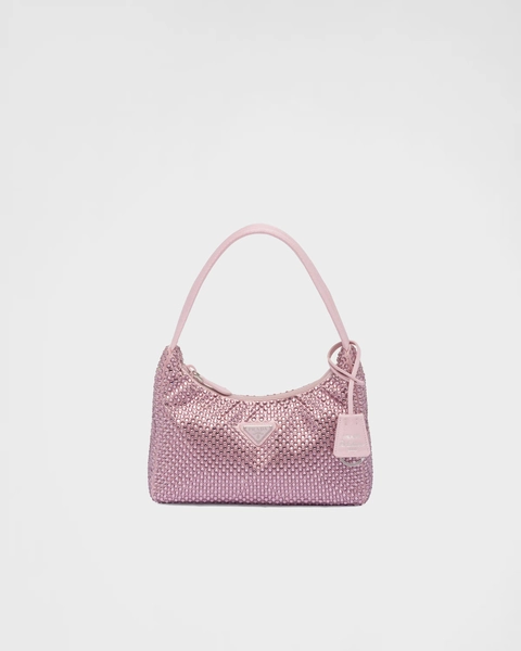 Prada Re-Edition mini satin bag with crystals