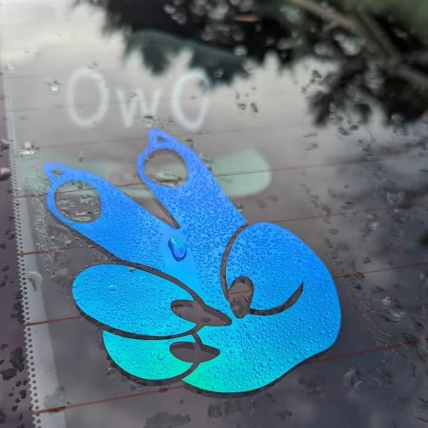 Peace Sign Furry Paw Decal