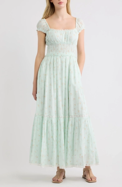 Lyssara Smocked Waist Maxi Dress