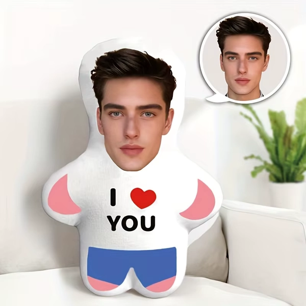 Boneca de Pelúcia Mini Personalizada 'Eu Te Amo', Almofada com Foto Personalizada, Presente Perfeito para Casais, Poliéster Macio - AliExpress 15