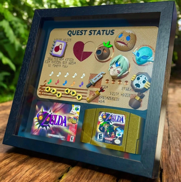 Legend of Zelda: Majora's Mask - 3D Quest Status Screen Shadowbox Gaming Decor, (preorder on Shadowbox, 10+ Weeks) - Etsy