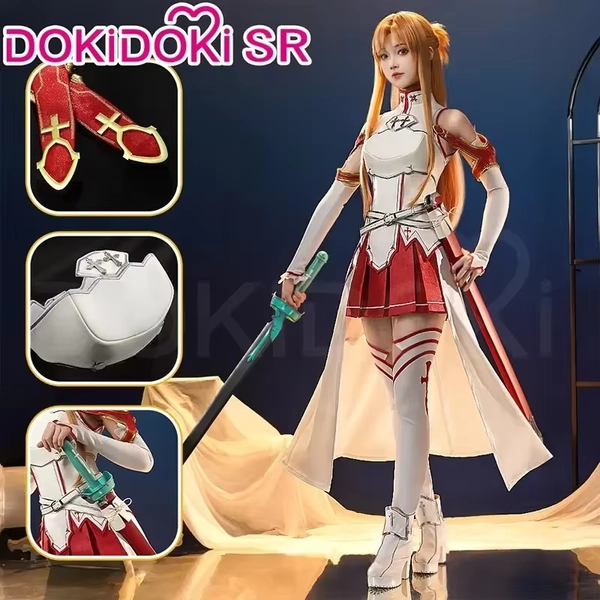 【Ready For Ship】Yuuki Asuna Cosplay Costume Anime Sword Art Online Cosplay DokiDoki-SR Female Costume Yuuki Asuna Cosplay Wig - AliExpress