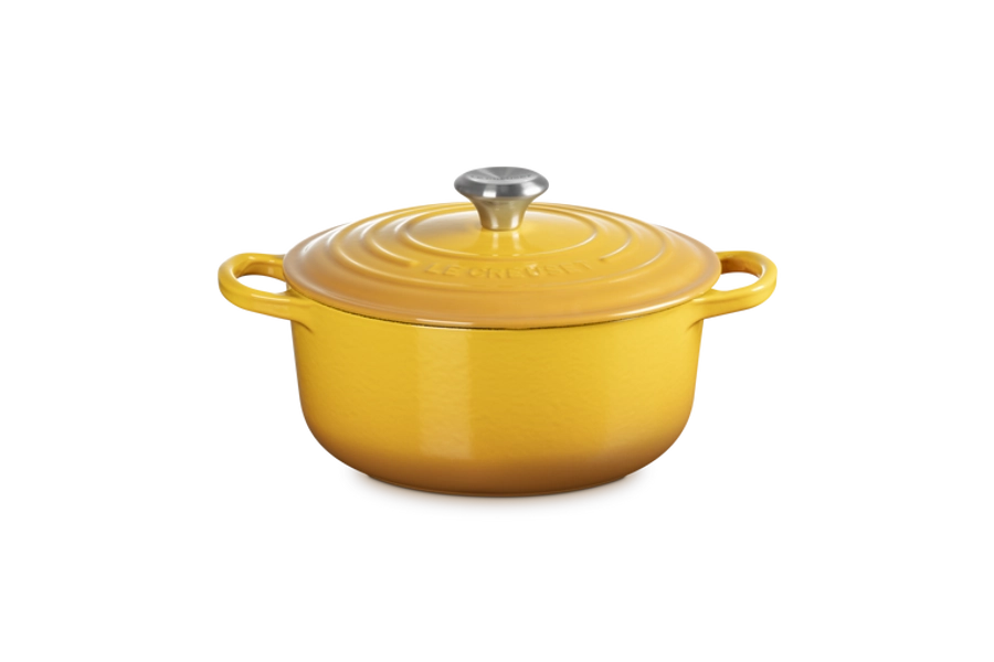 Runder Bräter aus Gusseisen