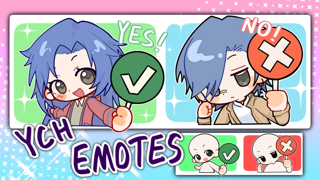 [skeb] YES&NO Chibi YCH Emotes by icyflame