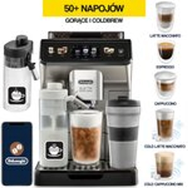 Ekspres DELONGHI Eletta Explore ECAM450.86.T (spienianie mleka na ciepło i zimno) (Cold Brew)