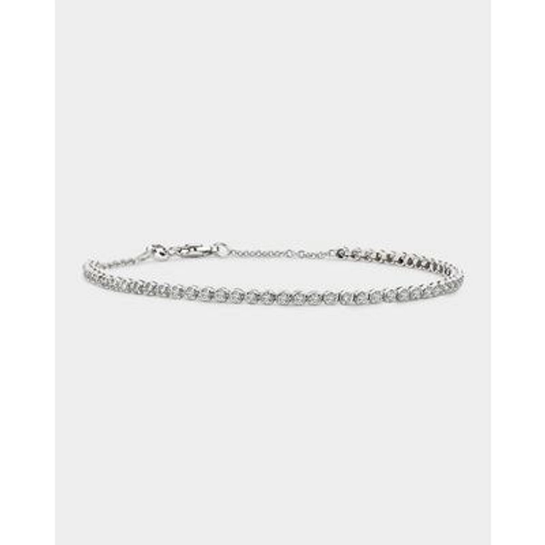 18K White Gold Diamond Tennis Bracelet, 1.0tcw