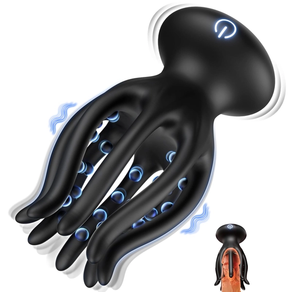SuperLove Octopus Tentacle Vibrating Penis Massager Black