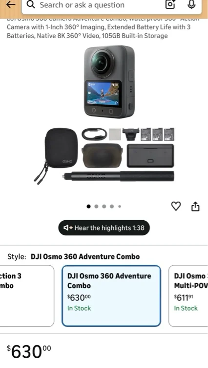 DJI Osmo 360 combo 🤤
