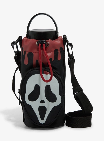 Ghost Face Mask Glow-In-The-Dark Water Bottle Sling