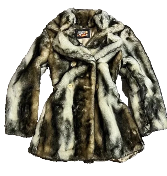 Vintage MISS SIXTY Faux fur coat LARGE jacket