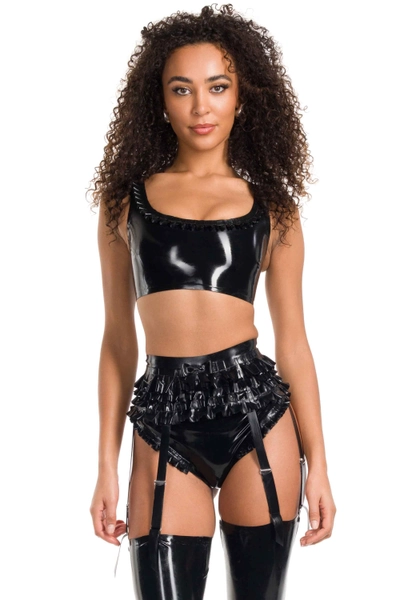 Cherry Bomb Latex Rubber Suspender Belt